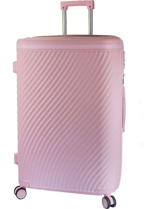 Forecast LSDQ-04 Large Hard Pink Suitcase With 4 Wheels Height 75cm