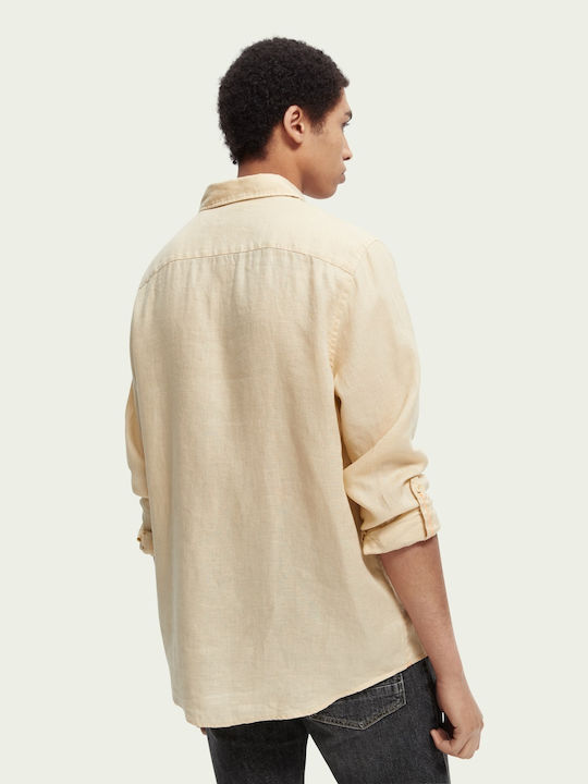 Scotch & Soda Λινό Πουκάμισο Μπεζ Scotch & Soda Λινό Πουκάμισο Μπεζ