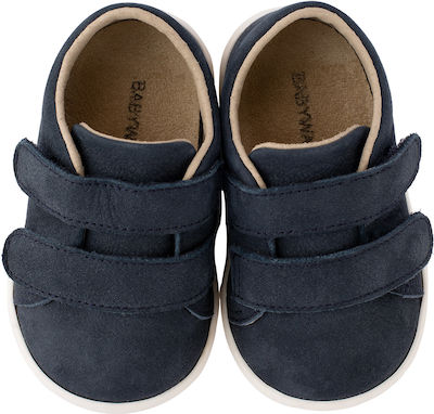 Babywalker Baptism Leather Sneakers Navy Blue