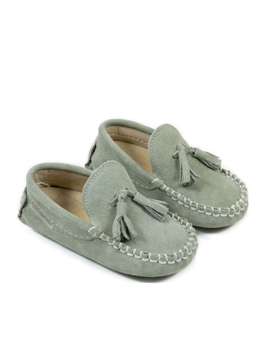Babywalker Bay Leaf Mint Baptism Leather Moccasins