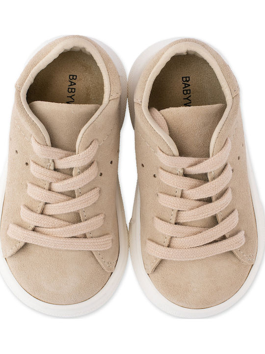 Babywalker Βαπτιστικά Δερμάτινα Sneakers Μπεζ