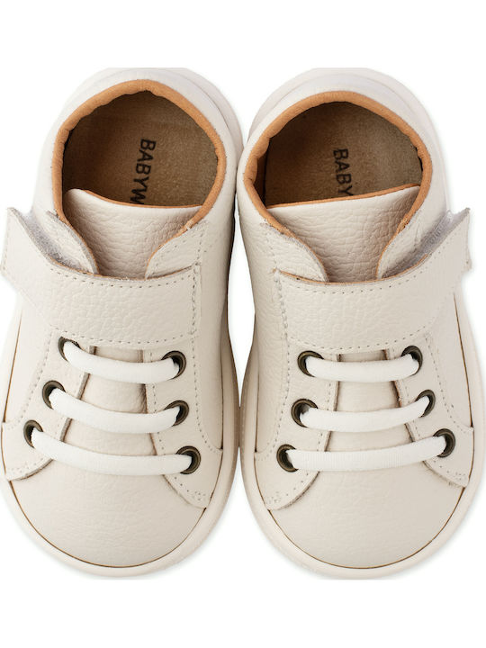 Babywalker Christening Leather Sneakers Ecru