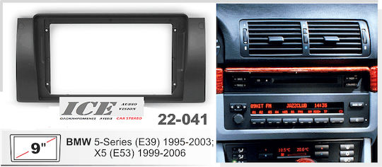 DIN Fascia Panels 2 Din Compatible with Screen 9" for BMW E39 / E53