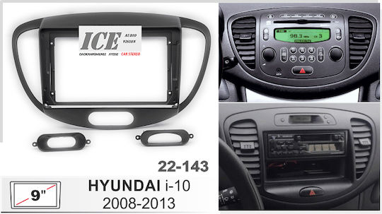 Πρόσοψη 2 Din Συμβατή με Οθόνη 9" για Hyundai i10 2008-2013