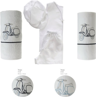 My Little Kiss Christening Oilcloths Set White-Marlene Vespa 6pcs