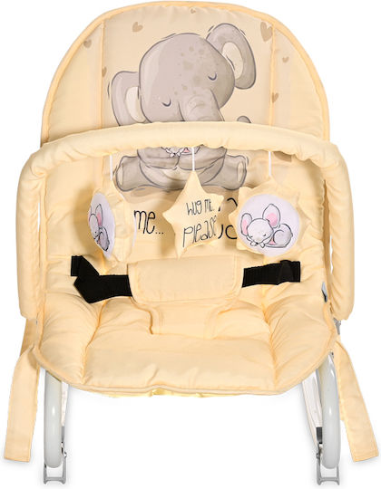 Lorelli Χειροκίνητο Relax Μωρού Rocker Eliza Yellow Cute Elephant για Παιδί έως 9kg