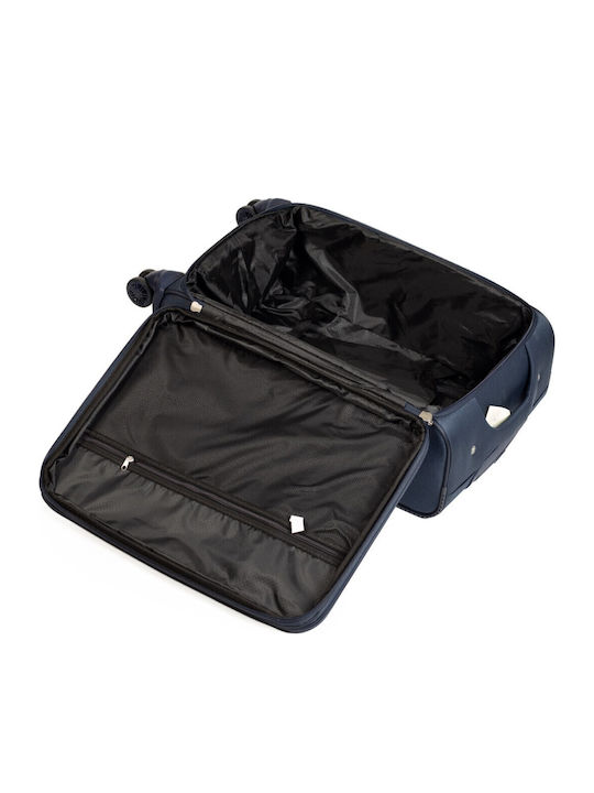 Cardinal 70111 Valiză Mare De Călătorie Din Material Textil Albastră Cu 4 Roți Înălțime 70 Cm