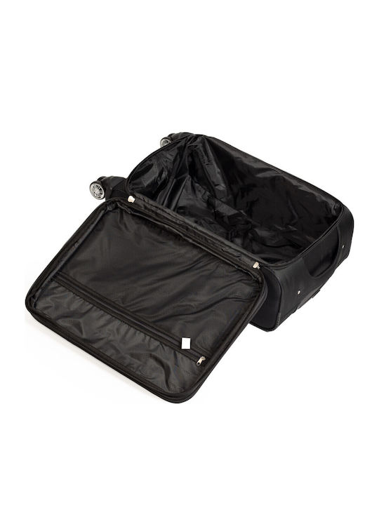 Cardinal Travel Suitcases Fabric Black Max Height 70cm with 4 Wheels Set of 2