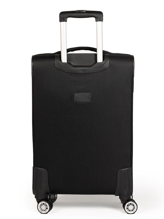 Cardinal Travel Suitcases Fabric Black Max Height 70cm with 4 Wheels Set of 2