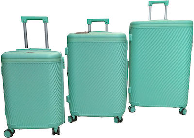 Forecast LSDQ-04 Travel Suitcases Hard Turquoise Maximum Height 75cm with 4 Wheels Set of 3pcs