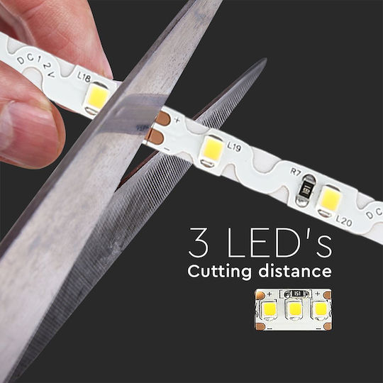 V-TAC LED Strip 12V Natural White Light 1m Type SMD2835