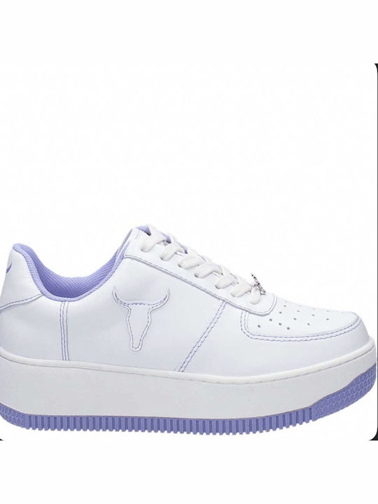 Windsor Smith Rebound Femei Flatforms Sneakers Liliac alb 0112000674