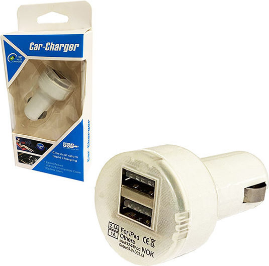 Auto Gs Φορτιστής Αυτοκινήτου με Θύρες: 2xUSB-A Μαύρο Χρώμα