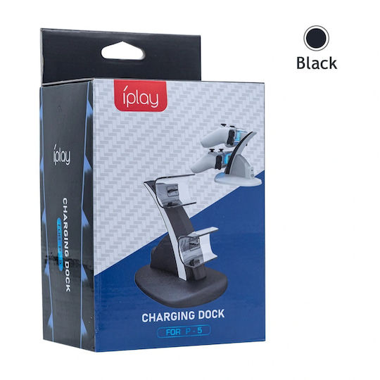 I-Play iplay Stație de încărcare pentru 2 controllere PS5 cu iluminare LED Negru