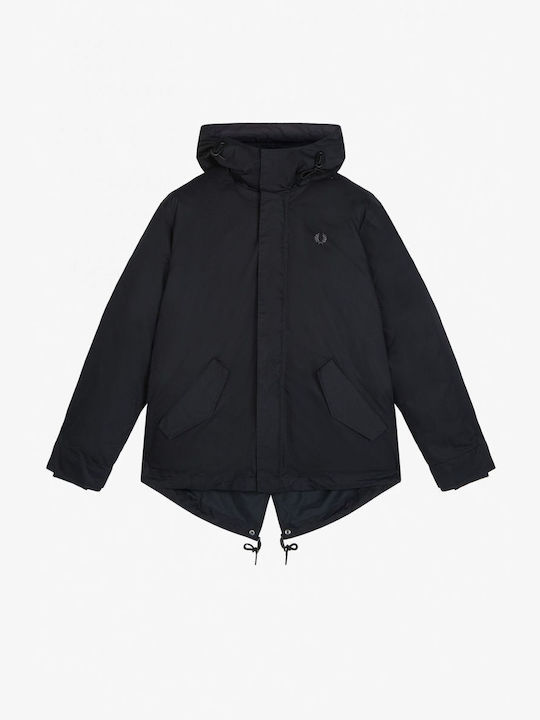 Fred Perry Men's Winter Parka Jacket Black