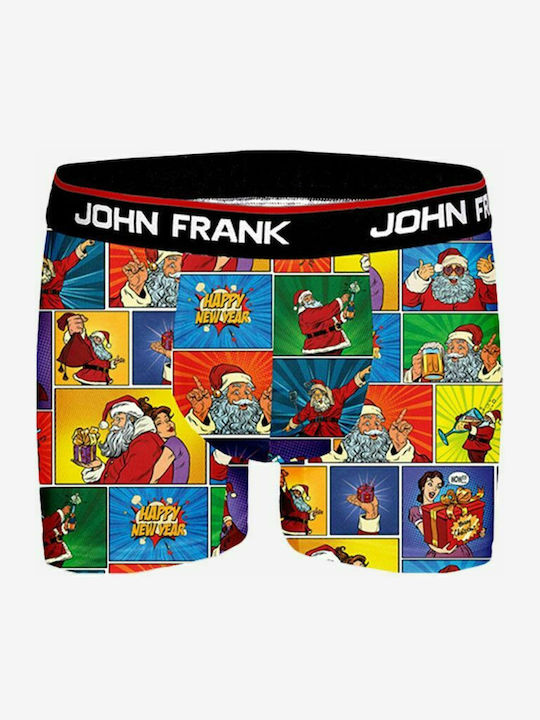 John Frank Christmas Santa Comics Ανδρικό Μποξεράκι Πολύχρωμο με Σχέδια