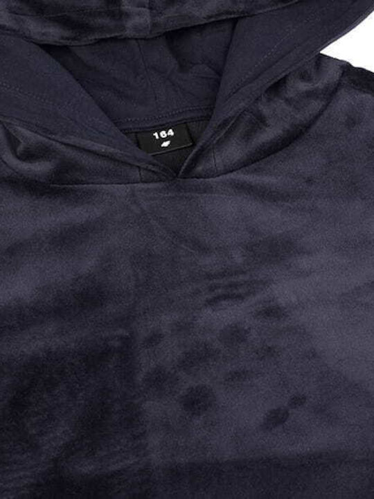Kinder-Sweatshirt mit Kapuze und Taschen Marineblau