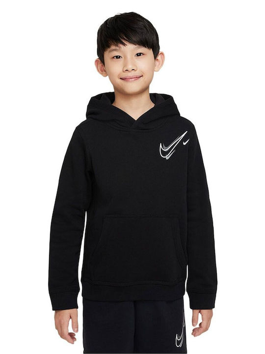 Nike Kinder Sweatshirt mit Kapuze und Taschen Schwarz