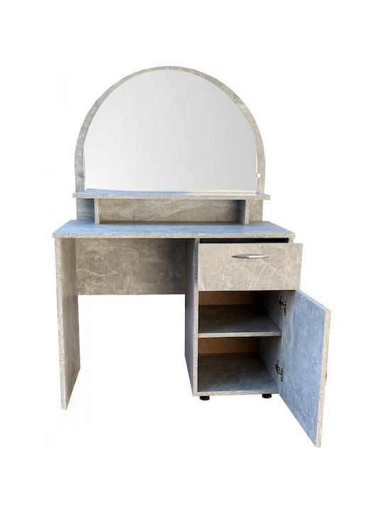 Masută De Toaletă De Podea Triomo 1new Din Lemn Gri Cu Oglindă 83x38x127cm