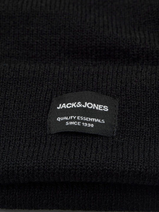 Set with Beanie Knitted in Black color