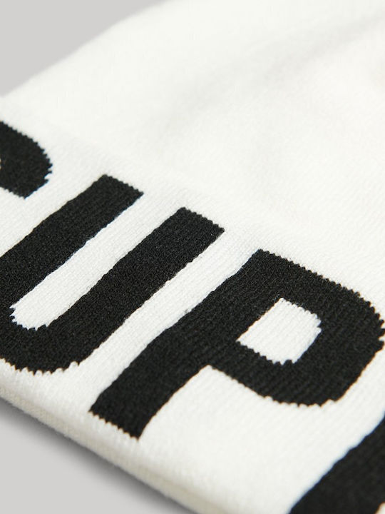 D2 Code Beanie Ανδρικός Σκούφος σε Λευκό χρώμα