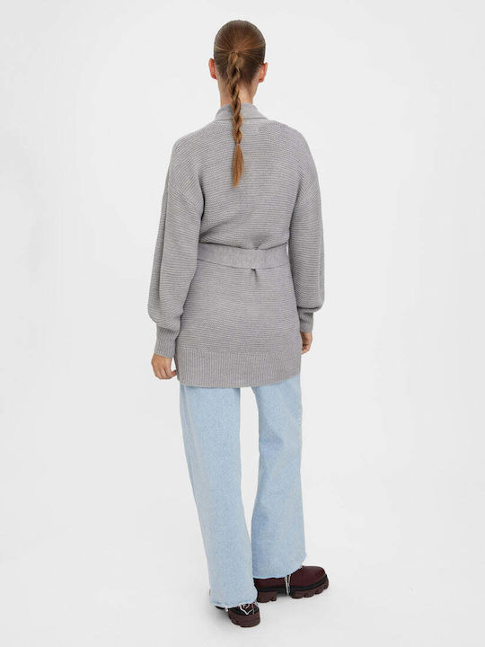 Vero Moda Long Women's Knitted Cardigan Gray