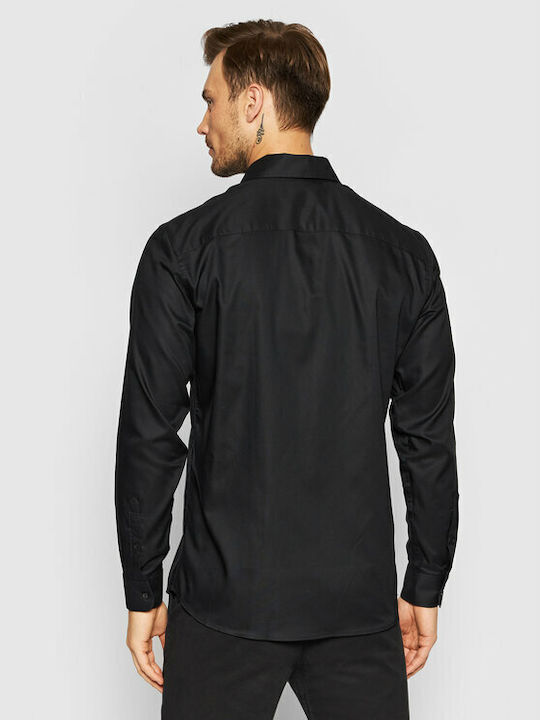 Selected Men's Shirt Long Sleeve Cotton Black