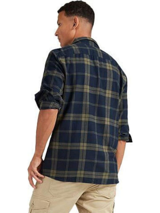 Langärmlig Flanell Hemd Geprüft Khaki