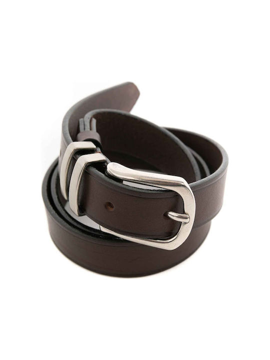 Lavor Men's Leather Wide Belt Brown