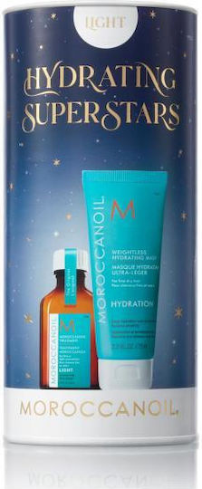 Moroccanoil Hydrating Superstar Light Xmas 2022 Set de îngrijire a părului cu Mască și Ulei 2buc