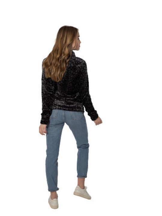 Women's Cardigan with Zipper Black