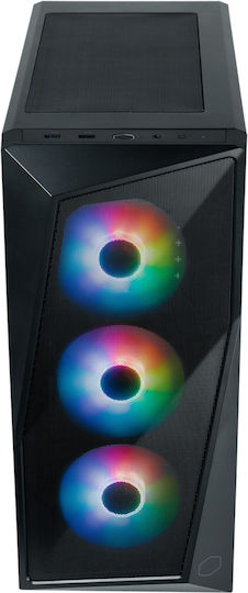 CoolerMaster CMP 520 Gaming Midi Tower Κουτί Υπολογιστή με Πλαϊνό Παράθυρο και RGB Φωτισμό Μαύρο