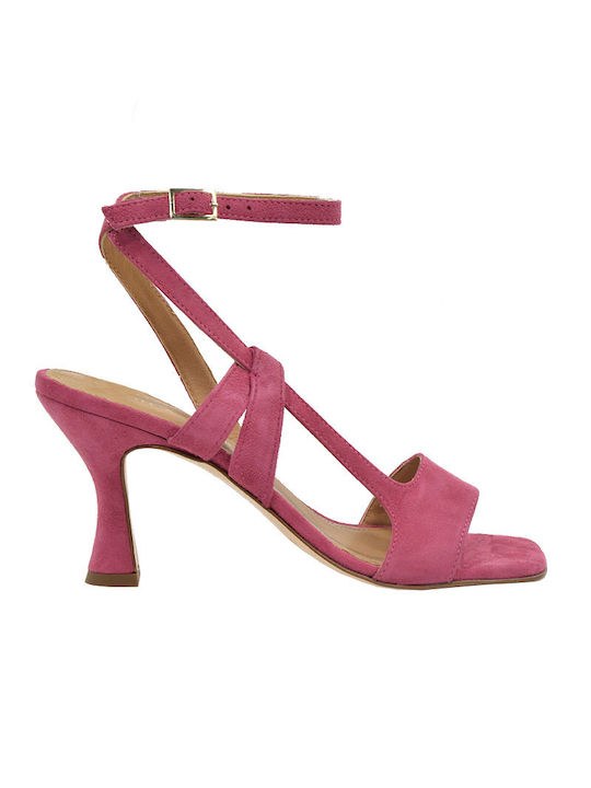 Paola Ferri Leder Damen Sandalen in Rosa Farbe