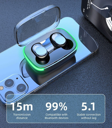 Valdus Y60 In-ear Bluetooth Handsfree Căști cu Rezistență la Transpirație și Carcasă de Încărcare Negru