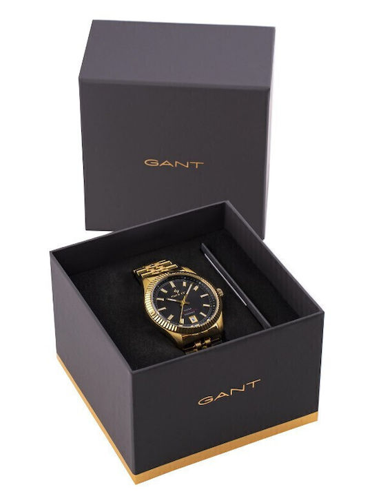 Gant Sussex Men's Watch 43mm Chronograph Battery with Gold Metal Bracelet
