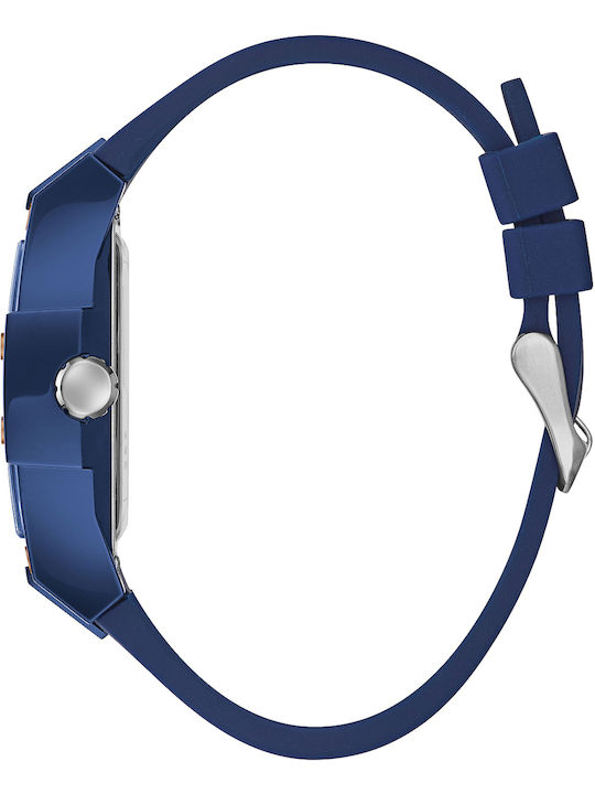 Guess Men's Watch 43mm Chronograph Battery with Blue Rubber Strap