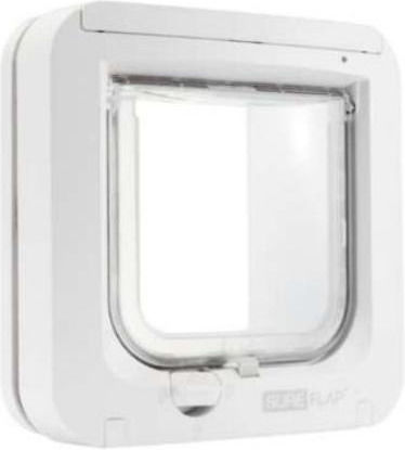 Trixie Sureflap Tür für Hunde & Katzen mit Mikrochip-Identifikationserkennung aus Plastik in Weiß Farbe 21 x 21 x 21cm
