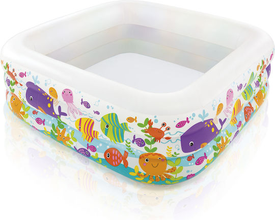 Intex Children's Square Swimming Pool 340L Inflatable 159x159x50cm White