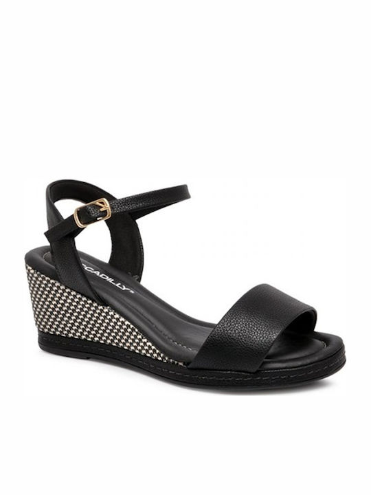 Piccadilly Anatomic Women's Ankle Strap Platforms Black