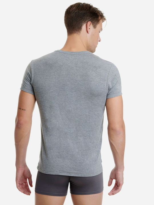 Walk Men's Short Sleeve Undershirt Grey Melange W1991-49