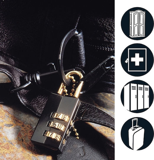 Master Lock 646EURD Steel Padlock Brass Combination 20mm Black 1pcs