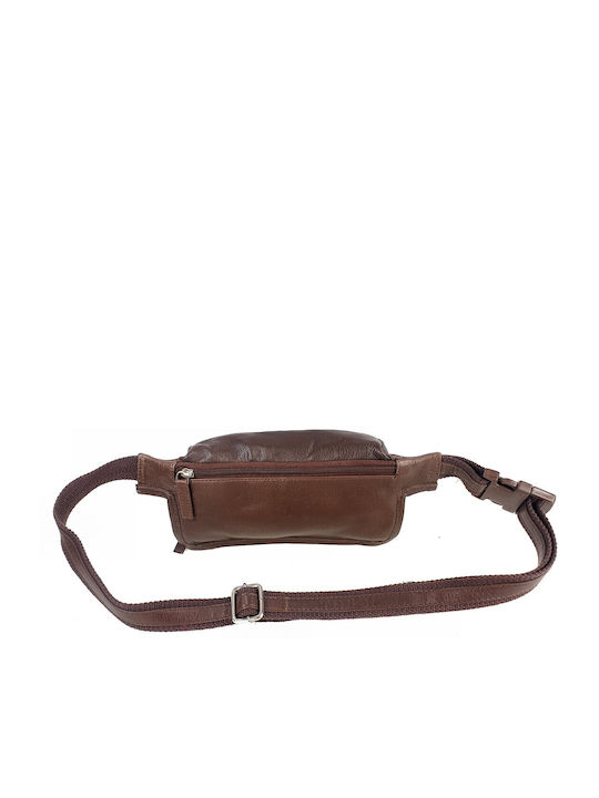 MS Men's Leather Waist Bag Brown