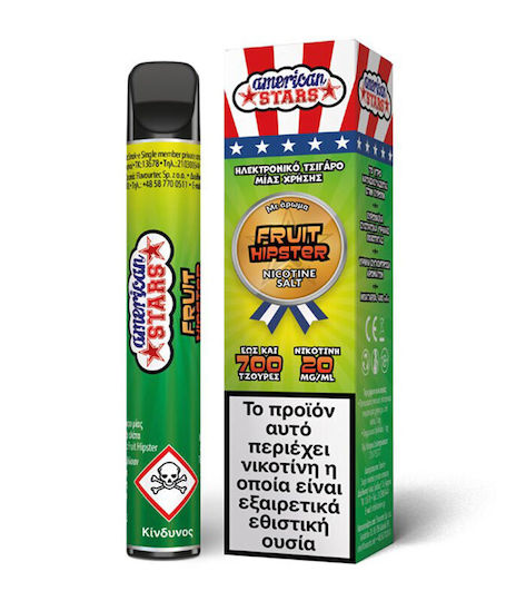 American Stars Einweg-E-Zigarette 700 Einweg-E-Zigaretten Fruit Hipster 2ml 20mg Grüne
