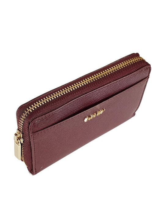 Small Leather Women's Wallet Classic with RFID Burgundy