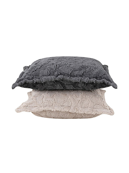 Madi Διακοσμητική Μαξιλαροθήκη Rubble από Γούνα Grey 45x45εκ.