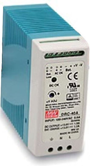 Mean Well DRC-40B DIN Rail UPS Power Supply 1.45A/27.6V/40W