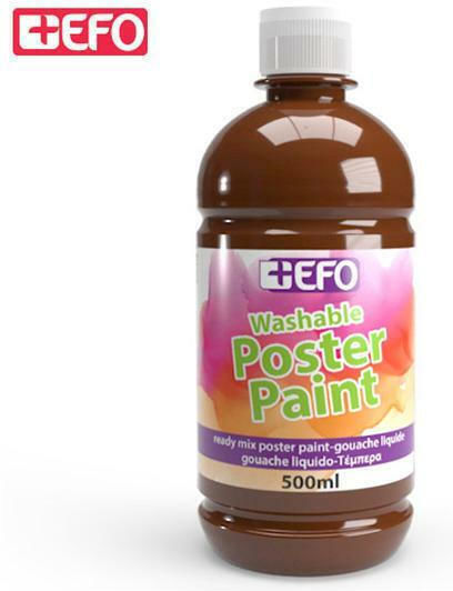 +Efo Poster Paint Τέμπερα Ζωγραφικής Καφέ σε Μπουκάλι 500ml