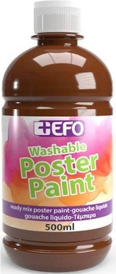 +Efo Poster Paint Τέμπερα Ζωγραφικής Καφέ σε Μπουκάλι 500ml