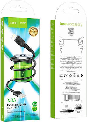 Hoco X83 USB to Lightning Cable Μαύρο 1m (HC-X83LBK)