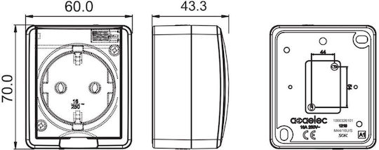 Aca Single Power Safety Socket White